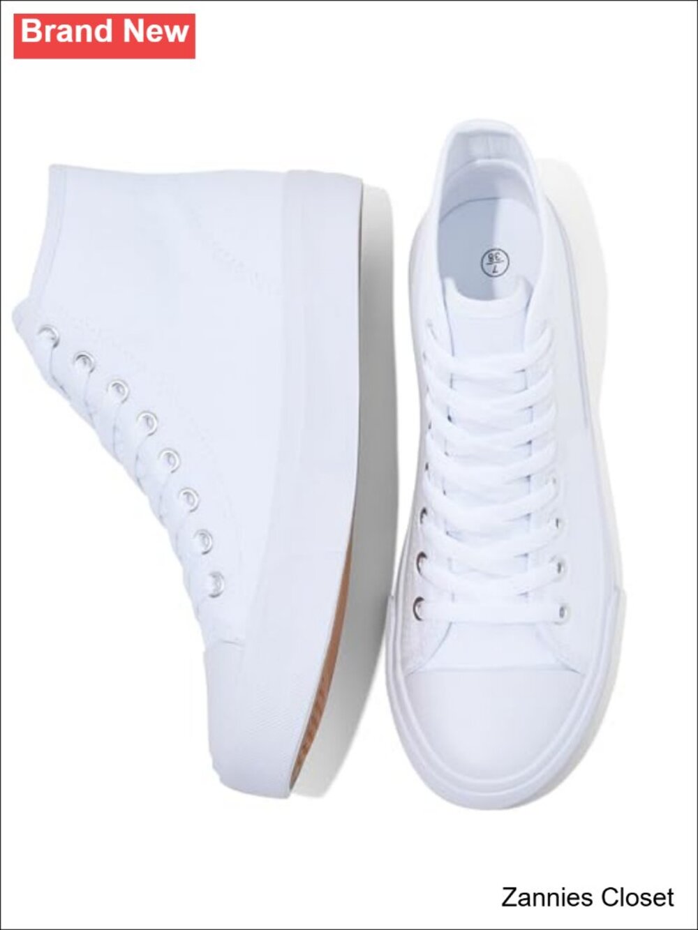 ✨ High Top Canvas Sneakers for Women Lace Up Fashion Casual Shoes Breathable